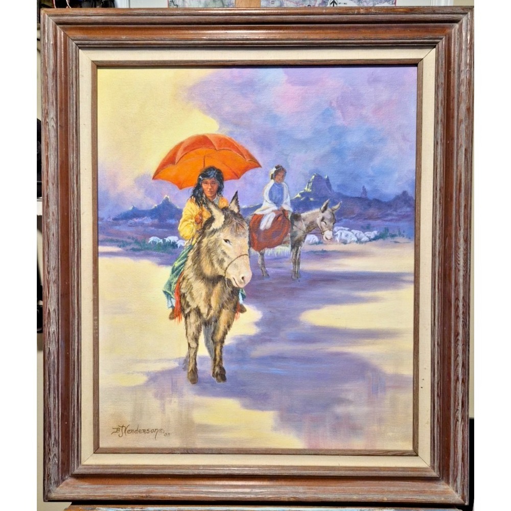 "REDUCED" B.J. Henderson Framed Southwestern Painting
